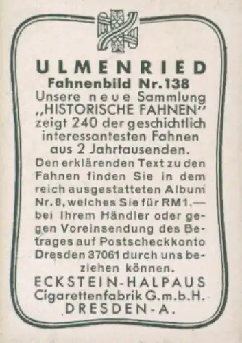 Sammelbild Ulmenried Fahnenbilder Nr. 138, Fahne der Moskauer Strelitzen 1699