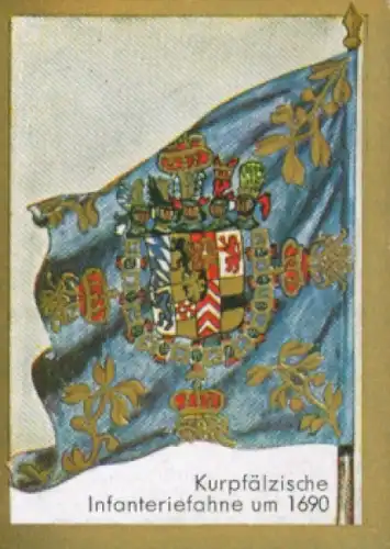 Sammelbild Ulmenried Fahnenbilder Nr. 134, Kurpfälzische Infanteriefahne um 1690