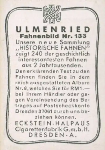 Sammelbild Ulmenried Fahnenbilder Nr. 133, Kornett der 1. Bürgerkompagnie zu Pferd Straßburg 1665