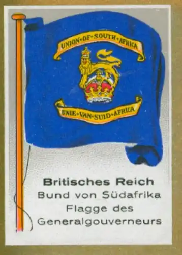 Sammelbild Ulmenried Fahnenbilder Nr. 372, Britisches Reich, Südafrika, Flagge, Generalgouverneur