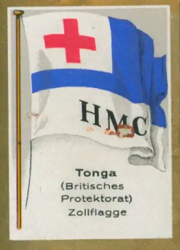 Sammelbild Ulmenried Fahnenbilder Nr. 400, Tonga, Britisches Protektorat, Zollflagge