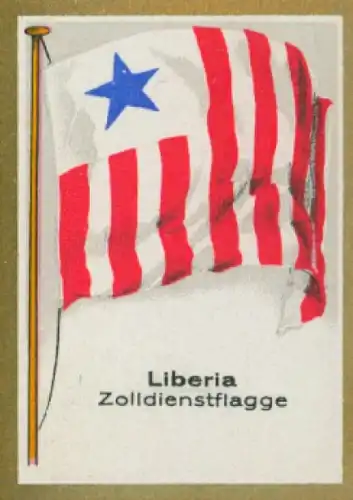 Sammelbild Ulmenried Fahnenbilder Nr. 284, Liberia, Zolldienstflagge