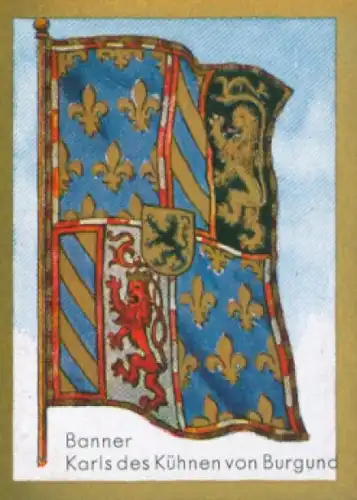 Sammelbild Ulmenried Fahnenbilder Nr. 62, Banner Karls des Kühnen von Burgund