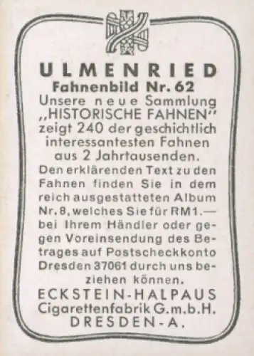 Sammelbild Ulmenried Fahnenbilder Nr. 62, Banner Karls des Kühnen von Burgund