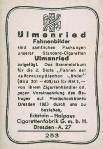 Sammelbild Ulmenried Fahnenbilder Nr. 253, Malaienstaaten, Trengganu, Nationalflagge