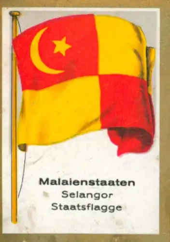 Sammelbild Ulmenried Fahnenbilder Nr. 250, Malaienstaaten, Selangor, Staatsflagge