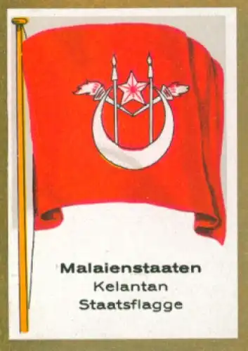 Sammelbild Ulmenried Fahnenbilder Nr. 248, Malaienstaaten, Kelantan, Staatsflagge