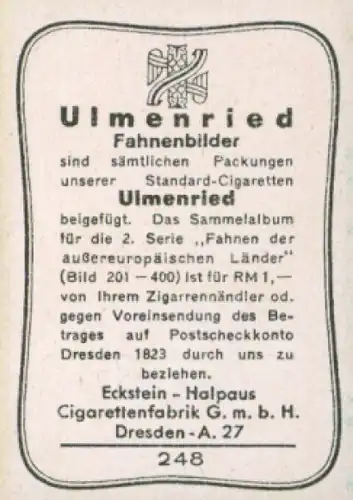 Sammelbild Ulmenried Fahnenbilder Nr. 248, Malaienstaaten, Kelantan, Staatsflagge