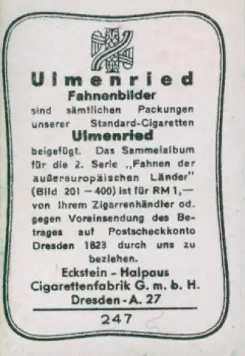 Sammelbild Ulmenried Fahnenbilder Nr. 247, Malaienstaaten, Kelantan, Sultansstandarte