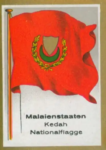 Sammelbild Ulmenried Fahnenbilder Nr. 245, Malaienstaaten, Kedah, Nationalflagge