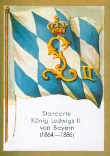 Sammelbild Ulmenried Fahnenbilder Nr. 222, Standarte König Ludwigs II. von Bayern