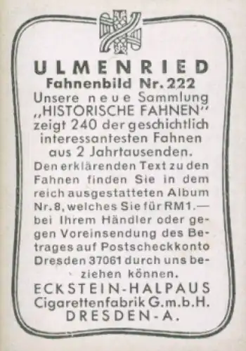 Sammelbild Ulmenried Fahnenbilder Nr. 222, Standarte König Ludwigs II. von Bayern