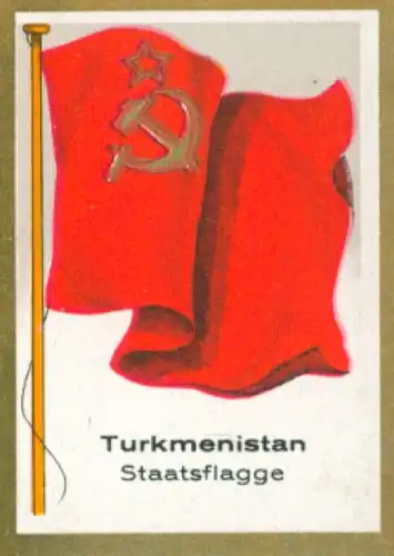 Sammelbild Ulmenried Fahnenbilder Nr. 226, Turkmenistan, Staatsflagge