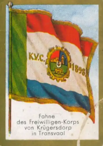 Sammelbild Ulmenried Fahnenbilder Nr. 240, Fahne des Freiwiligen-Korps von Krügersdorp, Transvaal