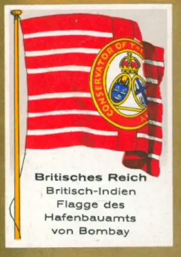 Sammelbild Ulmenried Fahnenbilder Nr. 365, Flagge des Hafenbauamts von Bombay