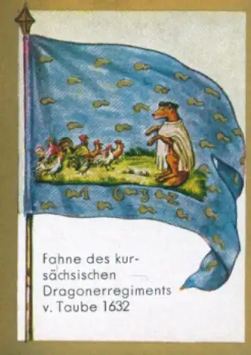 Sammelbild Ulmenried Fahnenbilder Nr. 117, Fahne des kursächsischen Dragonerregiments von Taube