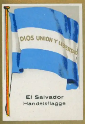 Sammelbild Ulmenried Fahnenbilder Nr. 312, El Salvador, Handelsflagge