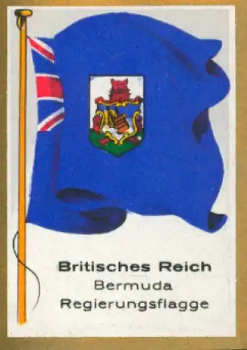 Sammelbild Ulmenried Fahnenbilder Nr. 383, Britisches Reich, Bermuda, Regierungsflagge