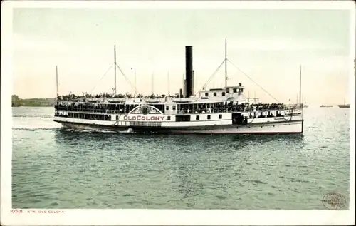 Ak Plymouth Massachusetts USA, Steamer Old Colony