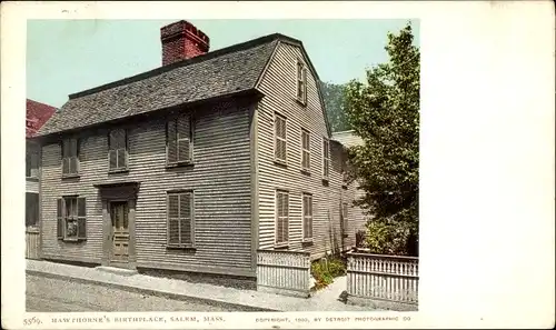 Ak Salem Massachusetts USA, Geburtsort von Hawthorne