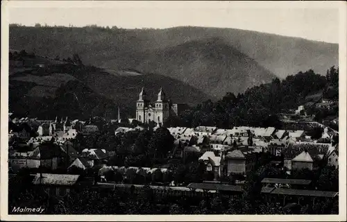 Ak Malmedy Wallonien Lüttich, Panorama, Bahnhof