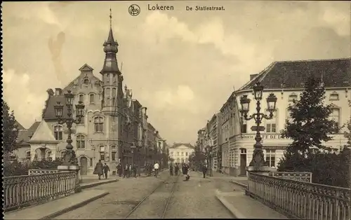 Ak Lokeren Ostflandern, Rue de la Station