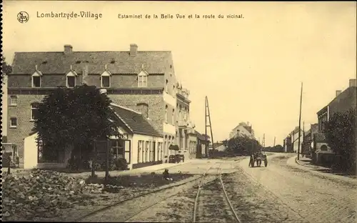 Ak Lombartzyde Village Lombardzijde Dorp Westflandern, A la Belle Vue, route du vicinal