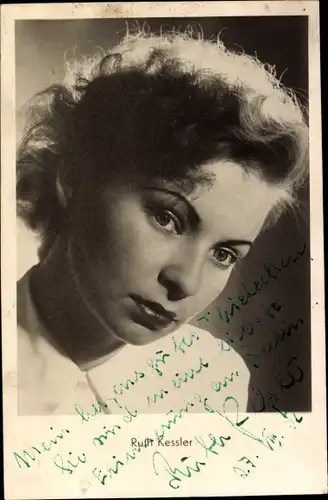 Ak Schauspielerin Ruth Kessler, Portrait, Autogramm