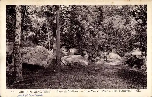 Ak Mortefontaine Oise, Park Valliére, Insel der Liebe