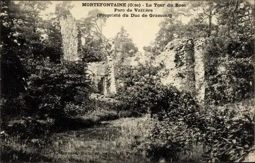 Ak Mortefontaine Oise, Park Vallière, Tour du Bosc