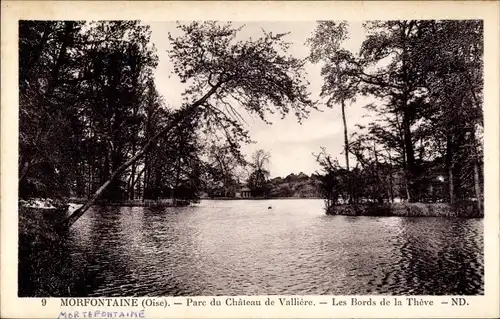 Ak Mortefontaine Oise, Parc Valliere, Les Bords de la Theve