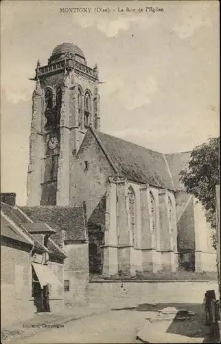 Ak Montigny Oise, Kirche, Straße