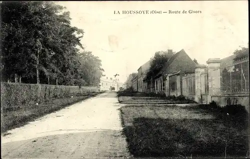 Ak La Houssoye Oise, Route de Gisors