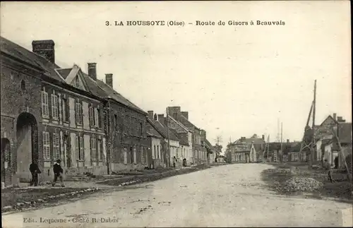 Ak La Houssoye Oise, Straße von Gisors nach Beauvais