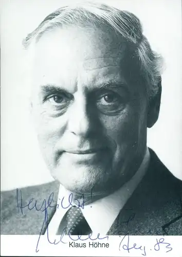 Ak Schauspieler Klaus Höhne, Portrait, Autogramm