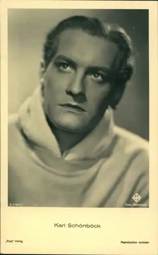 Ak Schauspieler Karl Schönböck, Portrait