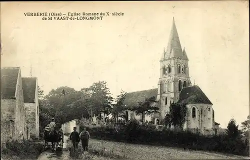 Ak Saint Vaast de Longmont Oise, Eglise Romane