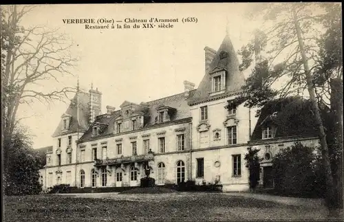 Ak Verberie Oise, Château d'Aramont, Vue du Parc, Schloss