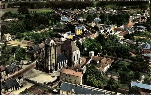 Ak Verberie Oise, vue d'Ensemble, Eglise