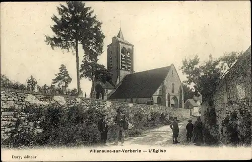 Ak Villeneuve-sur-Verberie Oise, Kirche