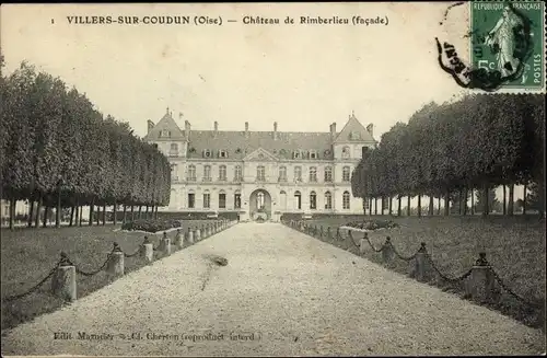Ak Villers-sur-Courdun Oise, Chateau de Rimberlieu, Facade