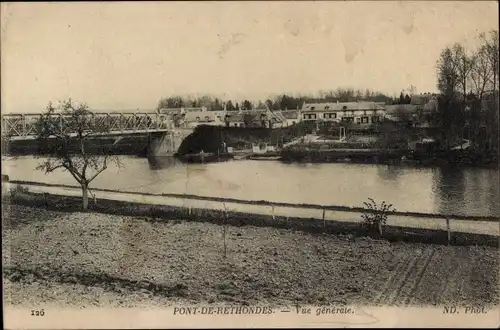 Ak Rethondes Oise, Pont, vue generale