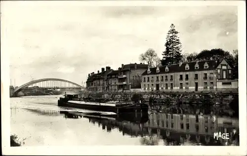 Ak Pont Sainte Maxence Oise, Les Bords de l'Oise