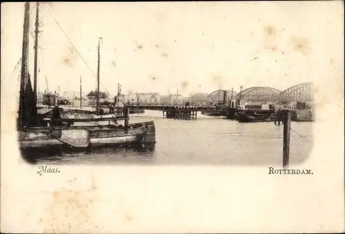 Ak Rotterdam Südholland Niederlande, Maas