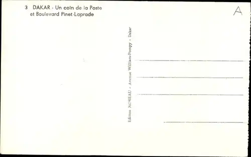 Ak Dakar Senegal, eine Ecke des Postamtes und Boulevard Pinet Laprade