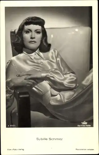 Ak Schauspielerin Sybille Schmitz, Portrait