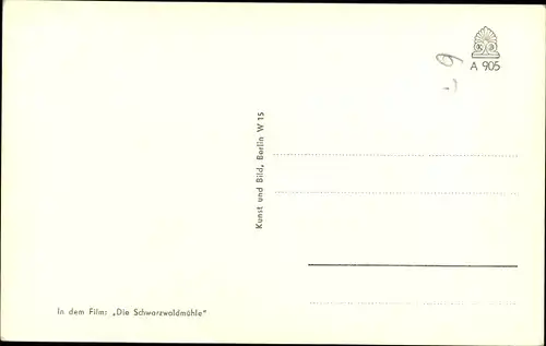 Ak Schauspieler Helmuth Schneider, Portrait, Film Schwarzwaldmühle