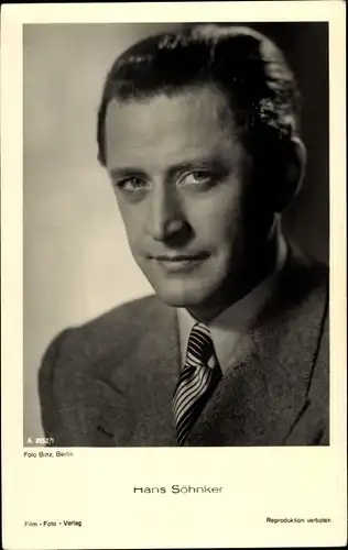 Ak Schauspieler Hans Söhnker, Portrait