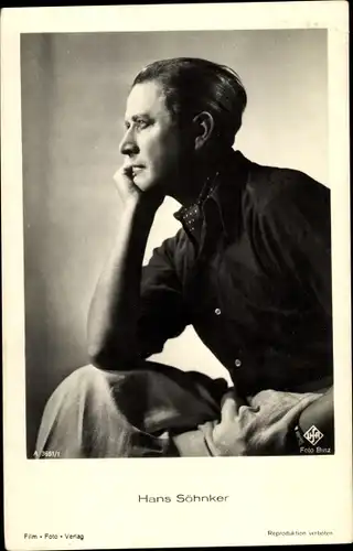 Ak Schauspieler Hans Söhnker, Portrait im Profil