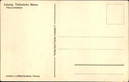 Ak Leipzig in Sachsen, Technische Messe, Fliegeraufnahme